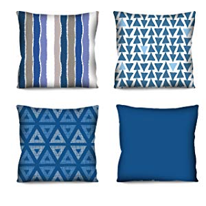 Conjunto de almofadas Geometricos Azuis 4 Peças 42x42