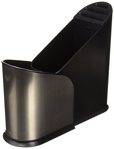 Porta Utensilio De Cozinha Furlo Cor Nickel/preto Em Abs Umbra Niquel